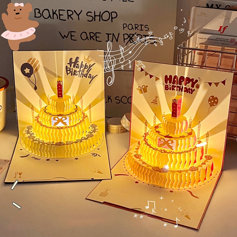 3D Music Light Birthday Card C - Blank Sheet Music Notebook 评论和价格