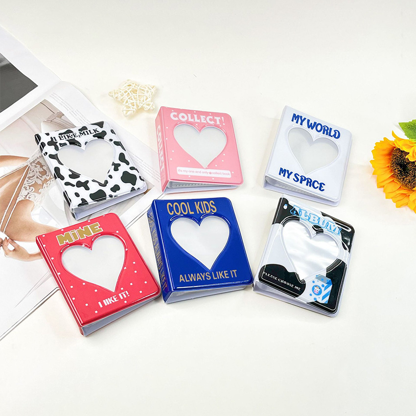 Korean INS Cow Hollow Heart 3  - Kpop Photo Card Binder 3 Inch 评论和价格