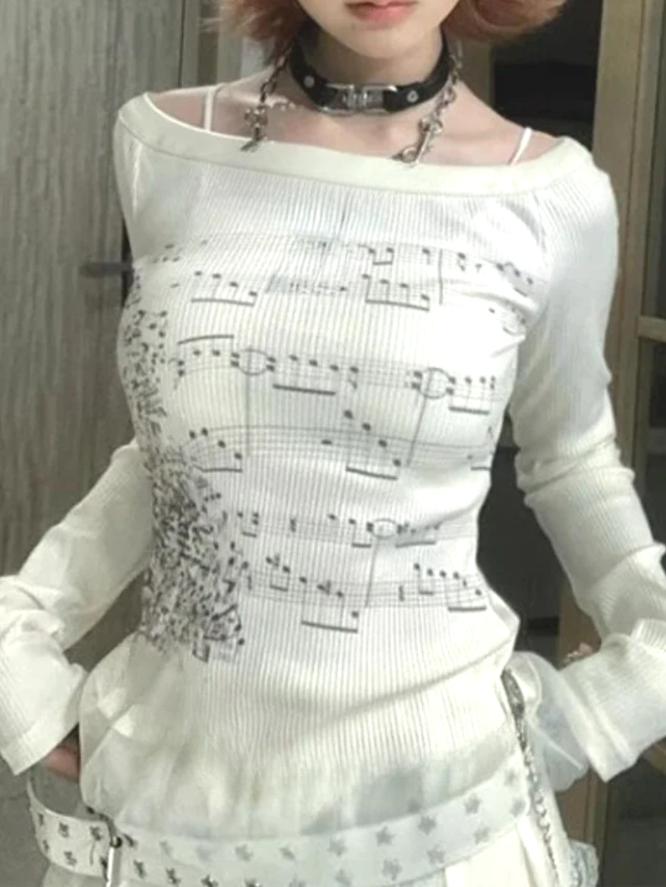 Music Note Print Long Sleeve T - Music 评论和价格